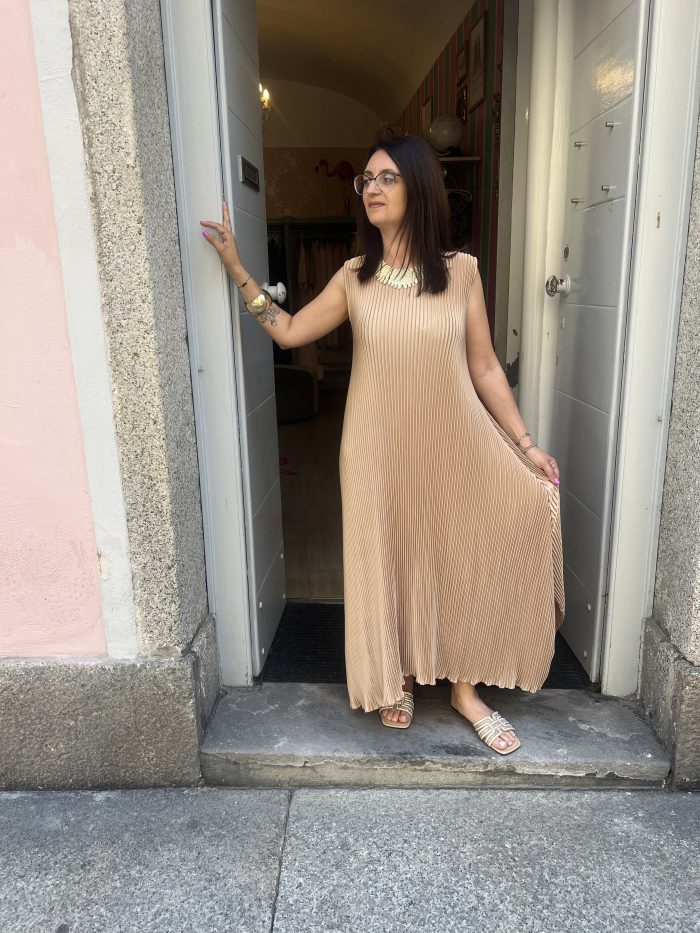 Abito plisse trapezio