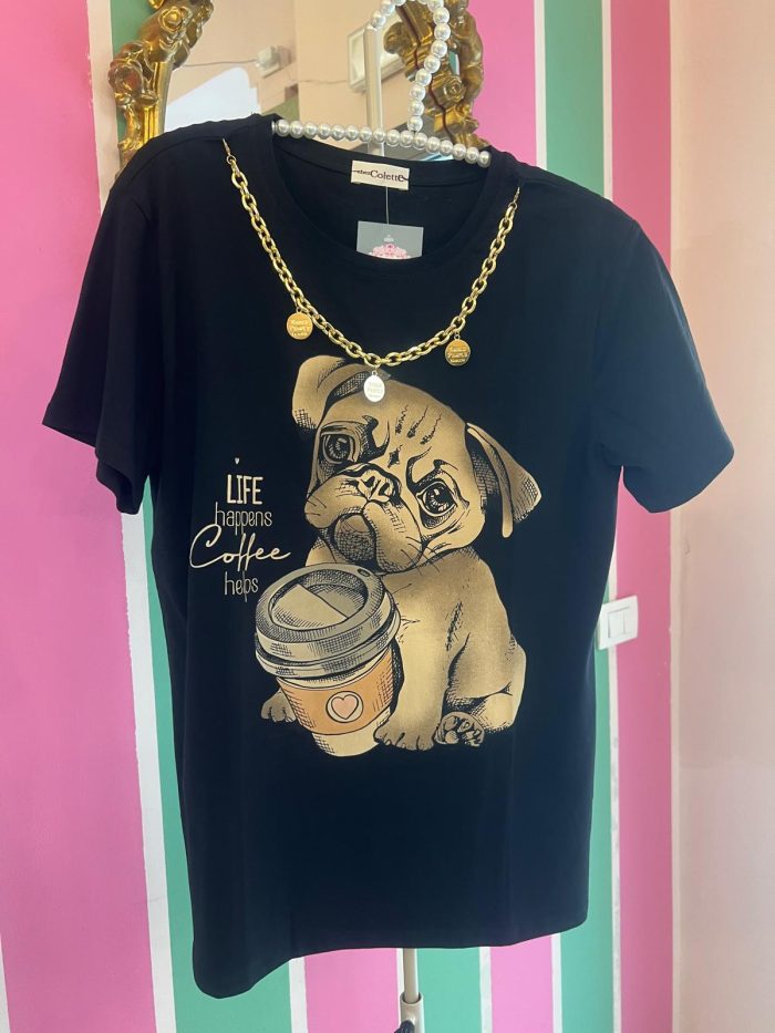 T-shirt cane nera