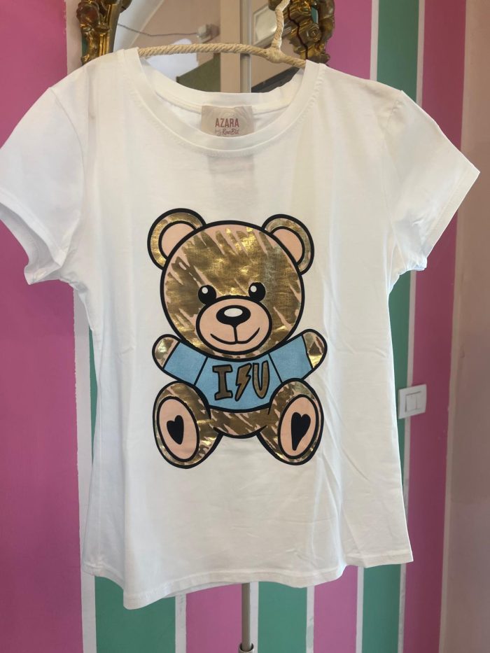 T-shirt orso azzurro