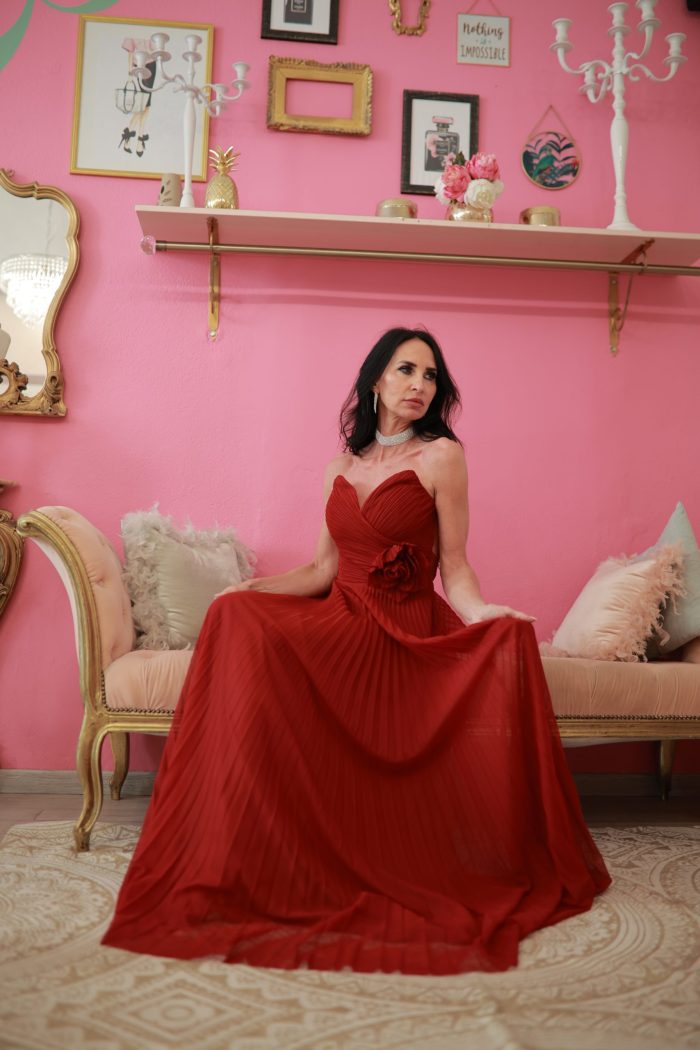 Abito glamour bordeoux - immagine 3