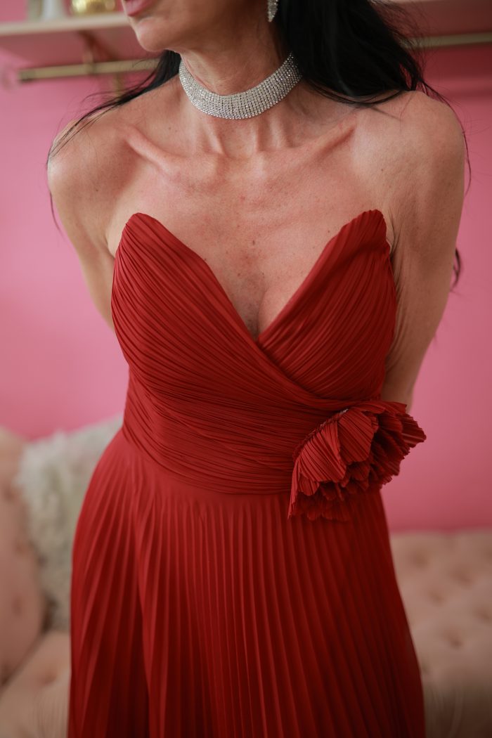 Abito glamour bordeoux - immagine 2