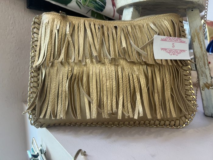 Borsa frangia oro