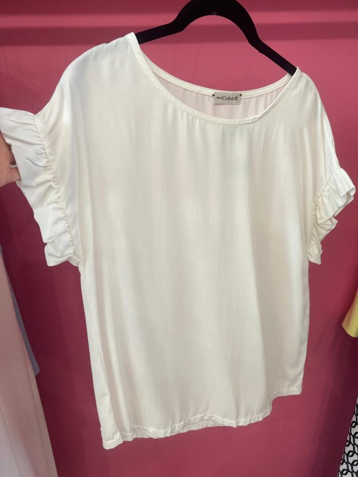 Maglia manica volant bianca