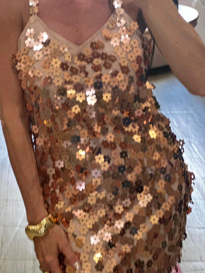 Abito fiori paillettes