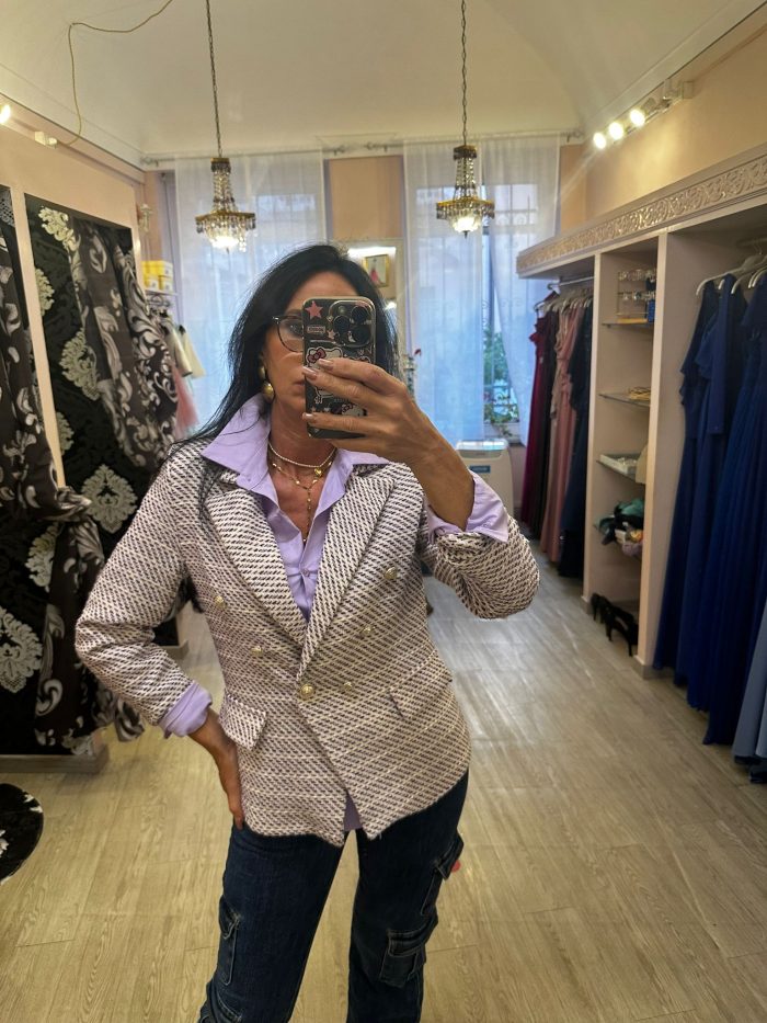 Giacca tweed lilla
