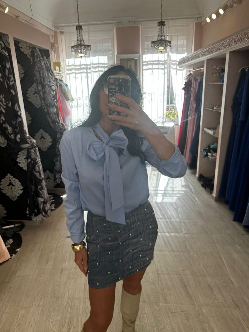 Camicia fiocco azzurra