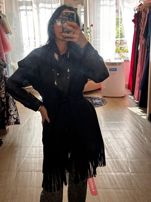 Cappotto gilet frange