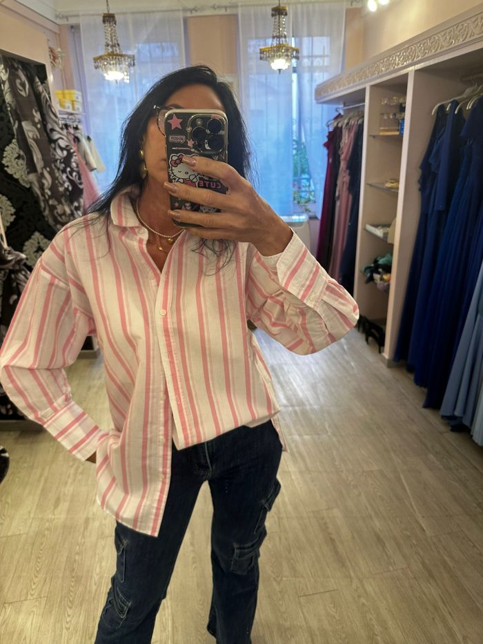 Camicia righe rosa
