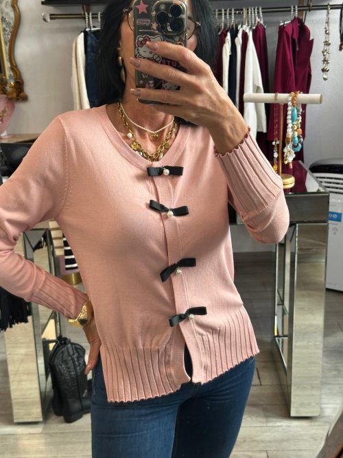 Maglia fiocchi perla
